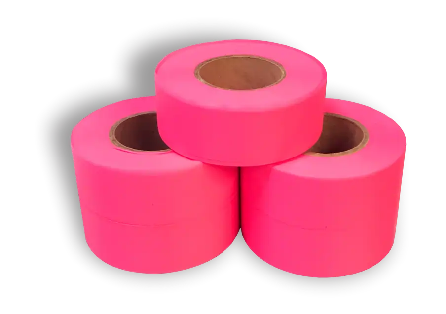 fluorescent pink barricade tape